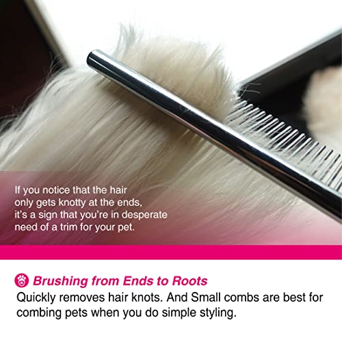Image of Cat Combs with Rounded Teeth, Removing Tangles and Knots, Quality Chrome Plated Thinner Round Spine Comb, Great Hand Feel and is NOT Easy to Rust, Exquisite and easy to carry