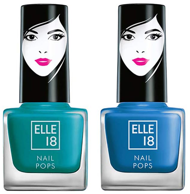 Elle 18 Nail Pops Nail Color 155 & Elle18 Nail Pops Nail Color 156 Combo Glossy Finish, 15 Ml