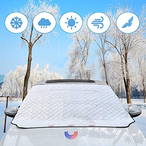 Preisvergleich Produktbild Auto Scheibenabdeckung, Frontscheibe Magnetische Frostabdeckung Autoscheiben-Abdeckung mit 2 Ohren abdecken Winterabdeckung Hitzeschutz UV-Schutz Sonnenblende Frontscheibe Frostabdeckung für Vans