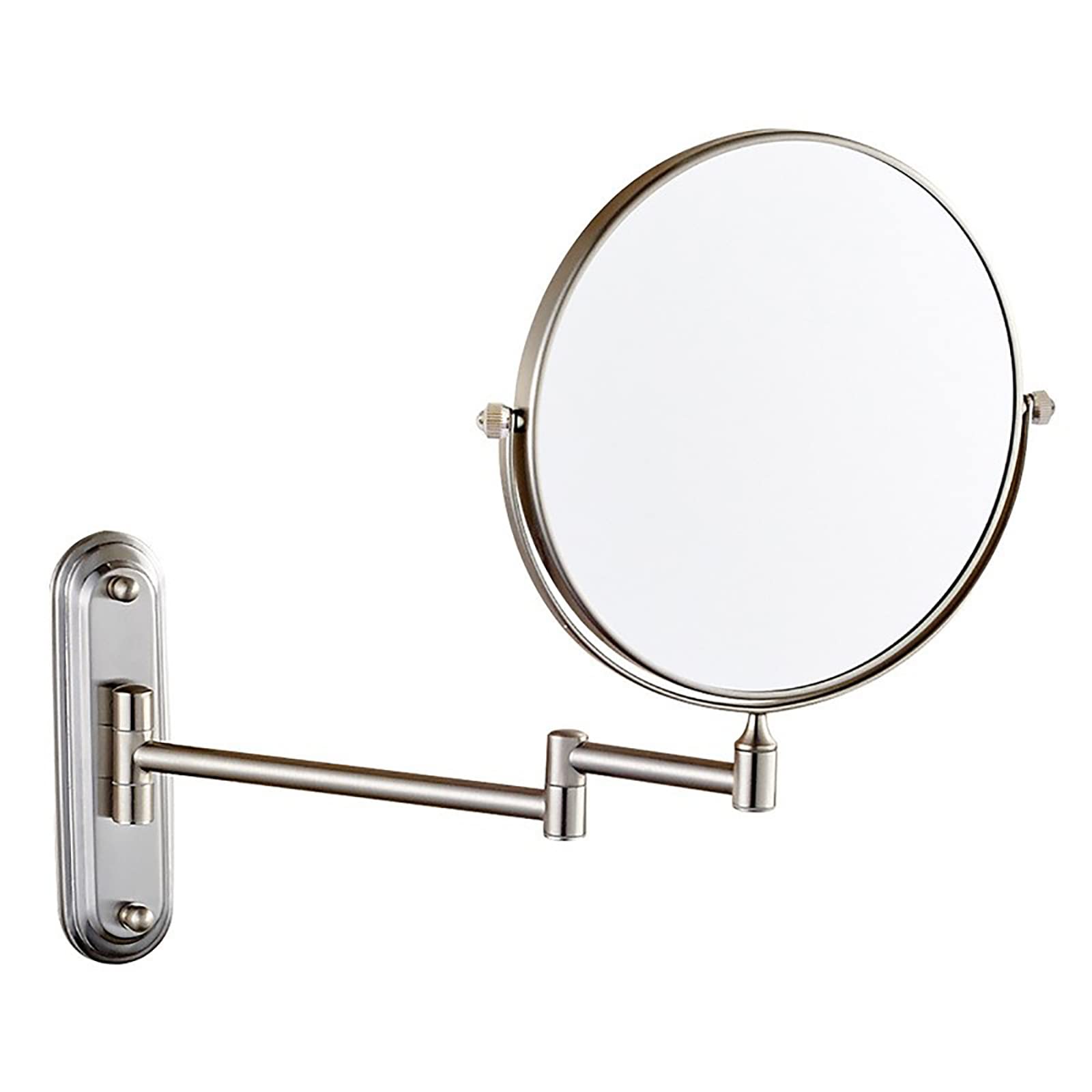Wandmontierter Rasierspiegel Wandmontage Makeup Sp Wandmontierter Kosmetikspiegel mit 10-facher Vergrößerung, 20,3 cm runder, doppelseitiger Kosmetikspiegel mit Vergrößerung, ausziehbar, um 360° drehb