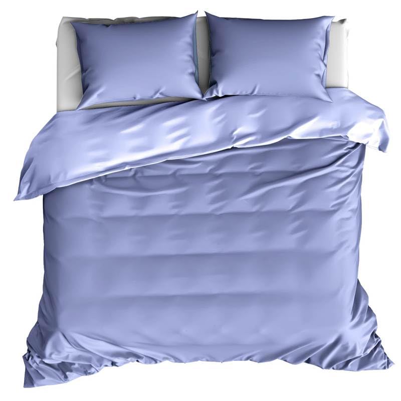 Parure de lit Olivia De Witte Lietaer bleu ciel en satin la promesse de nuits douces et sereines