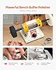 VEVOR Bench Buffer Polisher, 1/2HP Polishing Buffing Machine, 0 to 8000RPM Benchtop Polisher Grinder with 4" Cloth Wheel, 3" Grinding Wheel & 3" Fiber Wheel for Metal, Jewelry, Wood and Plastic