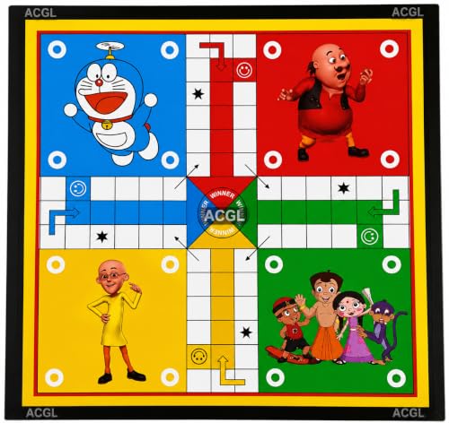 Image of Wooden Ludo & Snakes and Ladders Board Game | 12 x 12 Inch Large Multicolour 2-in-1 Indoor Family Game for Kids & Adults | Made in India