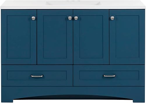 Miniatura 9 de Spring Mill Cabinets Emlyn - Tocador de baño con fregadero color blanco