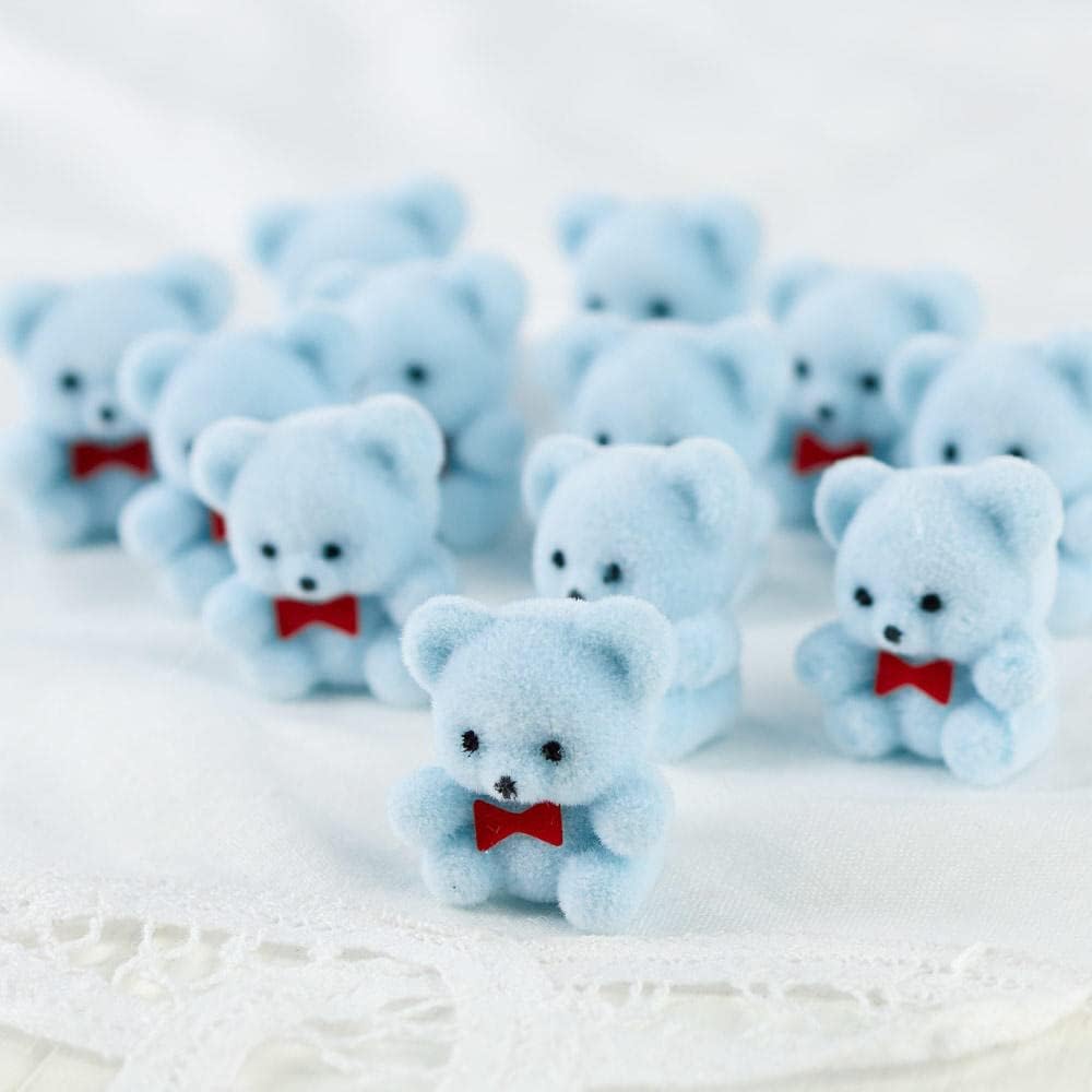 Pack of 24 Pastel Colored Miniature Flocked Bunnies - Little Mini Fuzzy Easter Bunny Rabbits (1-1/2 inch Tall)
