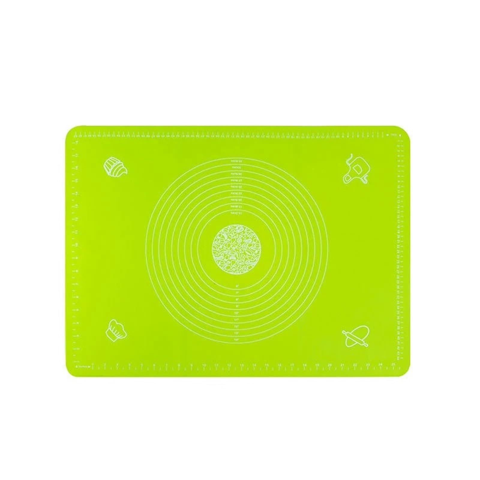 Silikonmatte for Teig, Gebäck und Gebäckzubehör, Backzubehör, Muster, Nudelholz, Kochutensilien, Grillkuchen, antihaftbeschichtet Für Teig Und Brot(Green 50cm)