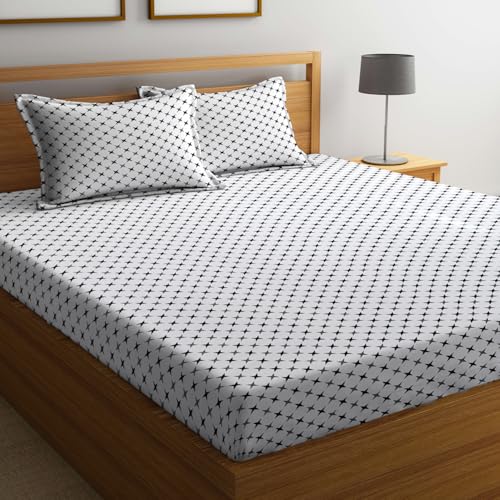 Image of Ninja Star King Flat Bed Sheet Set - 100% Cotton Bed Sheet with 2 Pillow Covers, Bedsheet /Bedsheets /Bed Sheet