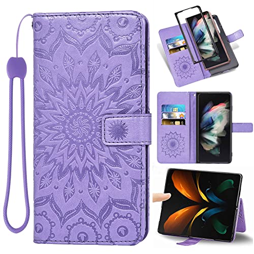 Étui Samsung Galaxy Z Fold 4 5G Asuwish en cuir fin avec porte-cartes