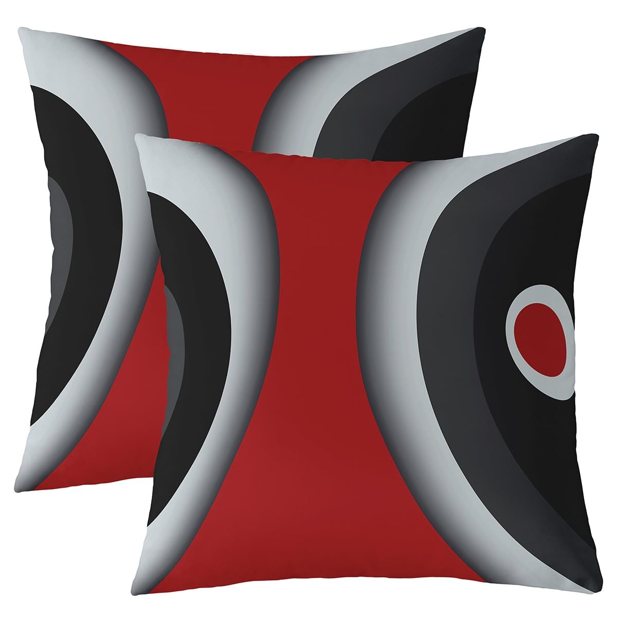 Modern Abstract Throw Pillow Covers 24"x24" Set of 2 Soft Red Stripes Gray Black White Pillow Cases Cushion Covers For Living Room Bedroom Acrylic