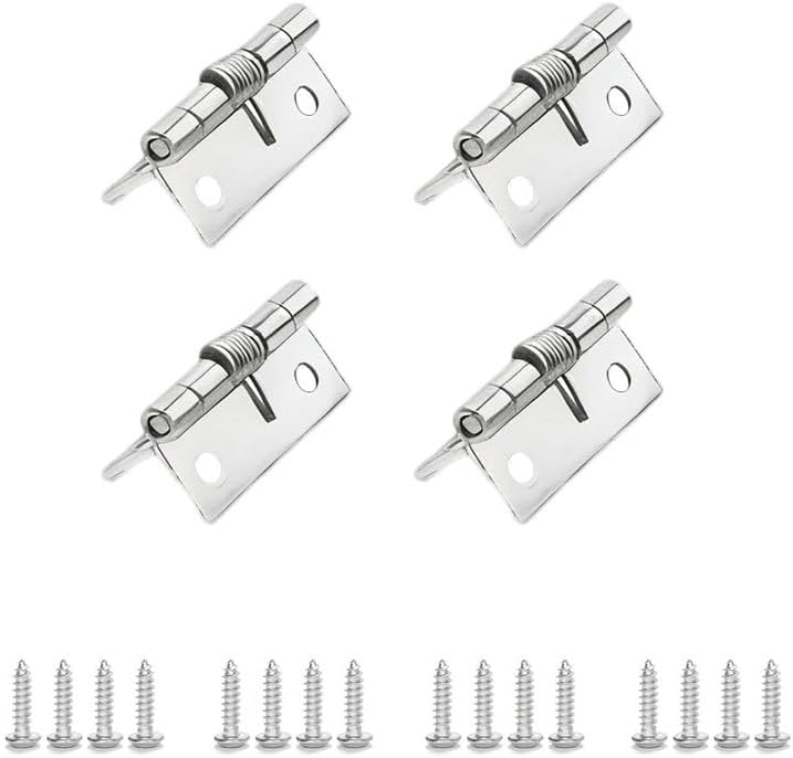 4 Pieces 1.5 Inches Self-Opening Exposed Spring Hinges 304 Stainless Steel Automatic Self-Closing Spring Draw Door Hinges for Gate,Window