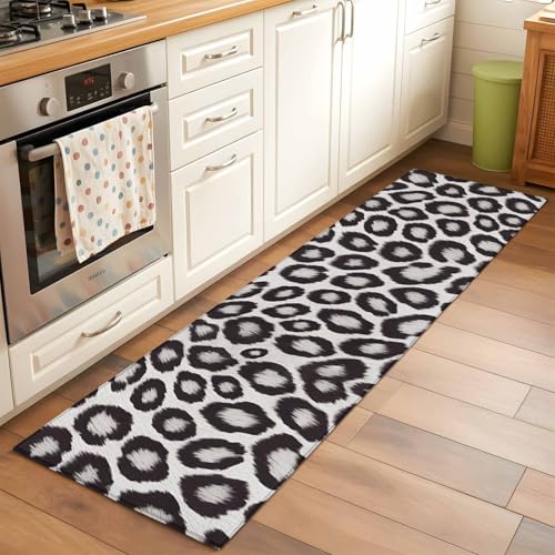 Qiaullityot 2'x6' Rug Runners for Hallways Kitchen, Leopard Printed Non