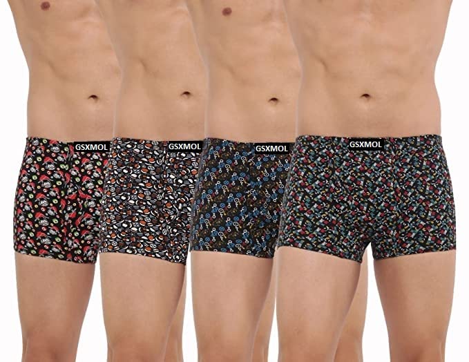 gsxmol Men Multicolor Pure Cotton Printed Underwear Pack of 4-picture-43