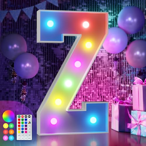 Image of Imprsv Colorful 3FT Marquee Letters Z, 18 Colors Large Light up Letters