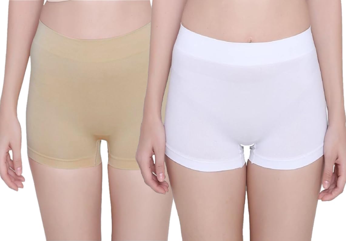 suprmodl Women's Cotton Seamless Boyshorts (Pack of 2) – Mid-Waist Stretch Boxer Briefs for Yoga, Workout & Daily Comfort – Breathable, No Ride-Up Fit-picture-18