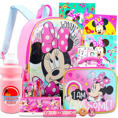 Minnie Mouse Backpack for Kids, Toddlers - Bundle with 16
