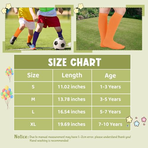Durio Kids Soccer Socks Toddler Soccer Socks 4-6 Cozy Cotton Youth Baseball Socks Boys Girls Knee High Socks Long Socks3