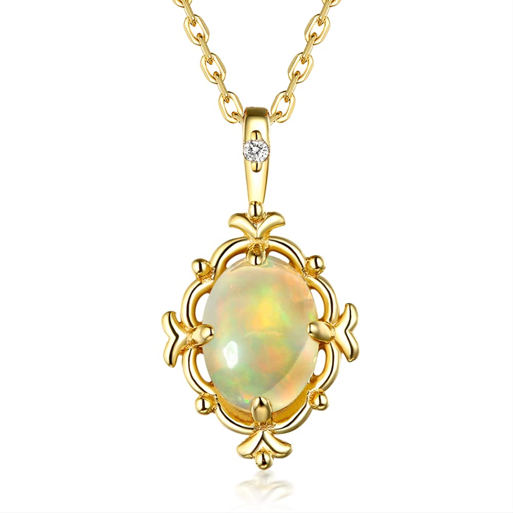 Massive Edelstein-Halskette für Damen, 100% natürlicher Opal-Rosenquarz-Charm-Anhänger-Schmuck