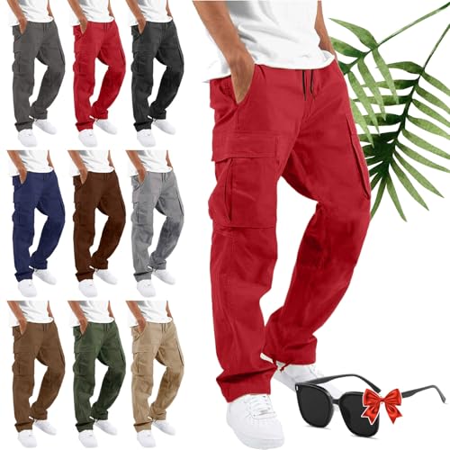 Infruiti Cargo Pants,Men's Ripstop Water-Resistant Cargo Pants,Ripstop Water Resistant Hiking Work Pant