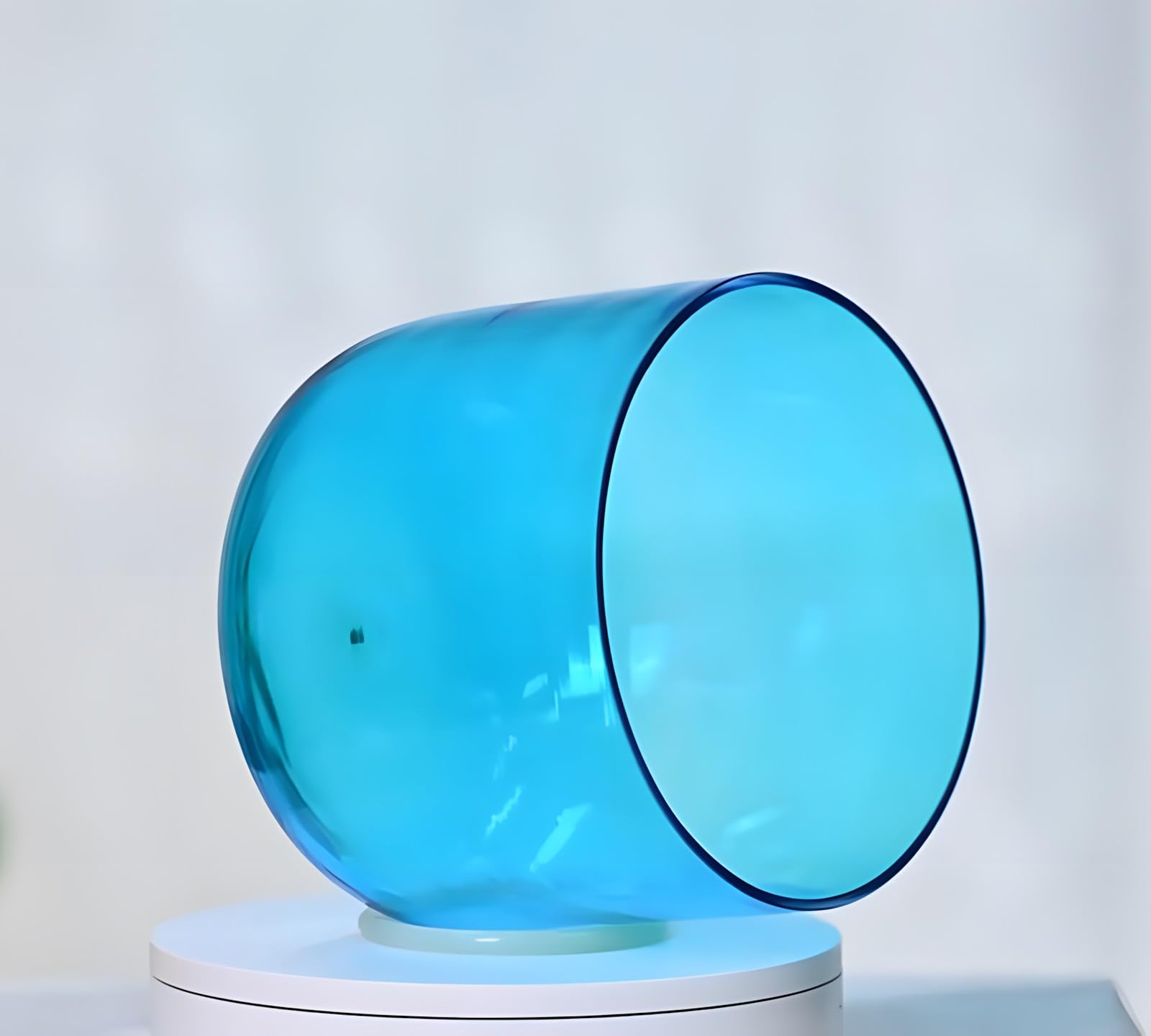 Ciotola Sonora di Quarzo a Luce cosmica Trasparente 432/440Hz, Luce alchemica Azzurra, Ciotola Sonora di Luce cosmica Naturale, per Meditazione, Preghiera, Yoga, riduzion