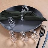 ALPHA Living HOME Transparent Acrylic Napkin Rings - Set of 12 Elegant Serviette Holders for Wedding, Party, Dining Table & Holiday Décor - Clear Napkin Rings by
