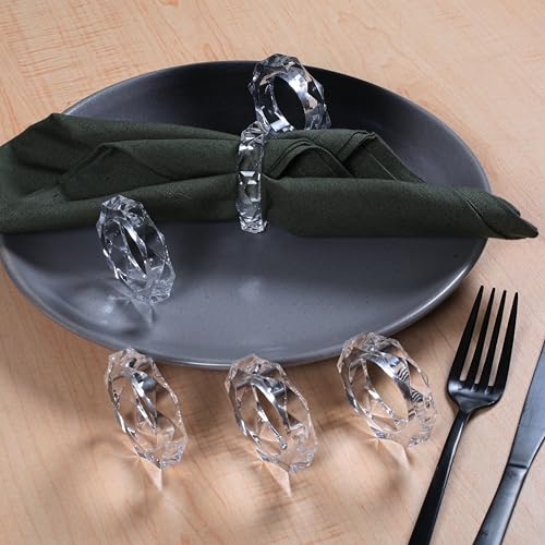 ALPHA Living HOME Transparent Acrylic Napkin Rings - Set of