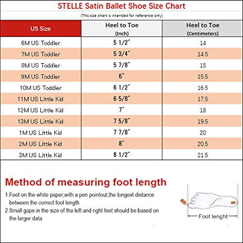 image for STELLE Girls Ballet Dance Shoes Satin Slippers Gymnastics Flats Split 
