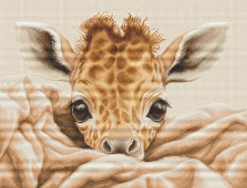 Luca-S Cross Stitch Kit The Baby Giraffe, B2425, Counted Cross Stitch Kit for Adults Needlecraft and Embroidery Kit