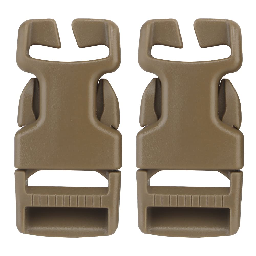 WarmHeartting 2pcs SRB 2.5CM Side Release Buckle for Hunting Gear to Add Strap PALS MOLLE Webbing Connector
