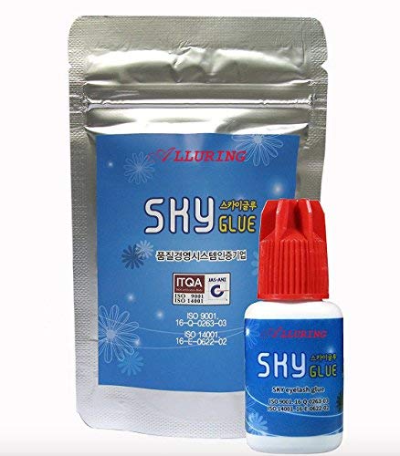 Alluring Glue SKY S+ / Extra Powerful Strong Black Adhesive / 1-2 Sec Drying time/Retention - 7 weeks/Semi-Permanent Eyelash Extensions