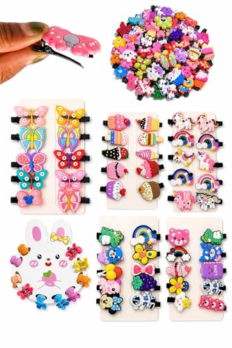 Image of 3 Pack - (30 Clips) Rakshabandhan gift for sister kids Baby Girl Hair Clips Kids Gifts for Girls | Safe Soft No Slip Toddler Cartoon Hair Clips for Girls(20Pcs) | Korean Style Small Flower Pearl Mini Hair Claw Clips with Flower Design(10Pcs), Cute Baby Hair Accessories Set (Random Colors & Designs)