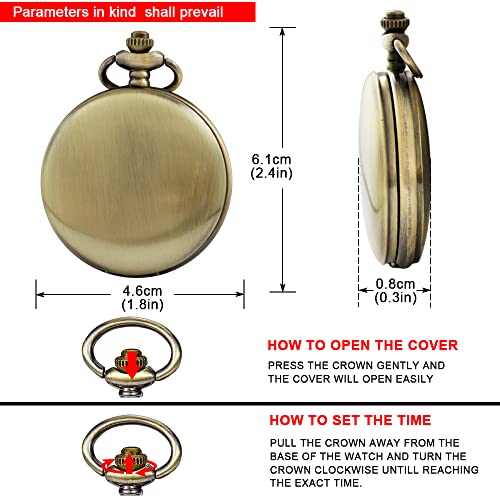 Image of Smooth Pocket Watch Alloy Steel Quartz Roman /Arabic Numerals with 37cm Chain for Father's Day Xmas Best Gifts
