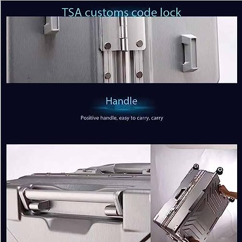 Suitcase with Wheels, Large Capacity Suitcase Safe and Reliable Lock Luggage Compression Suitcase,Black 1-54 * 35 * 23CM (White 2 54 * 35 * 23CM)3