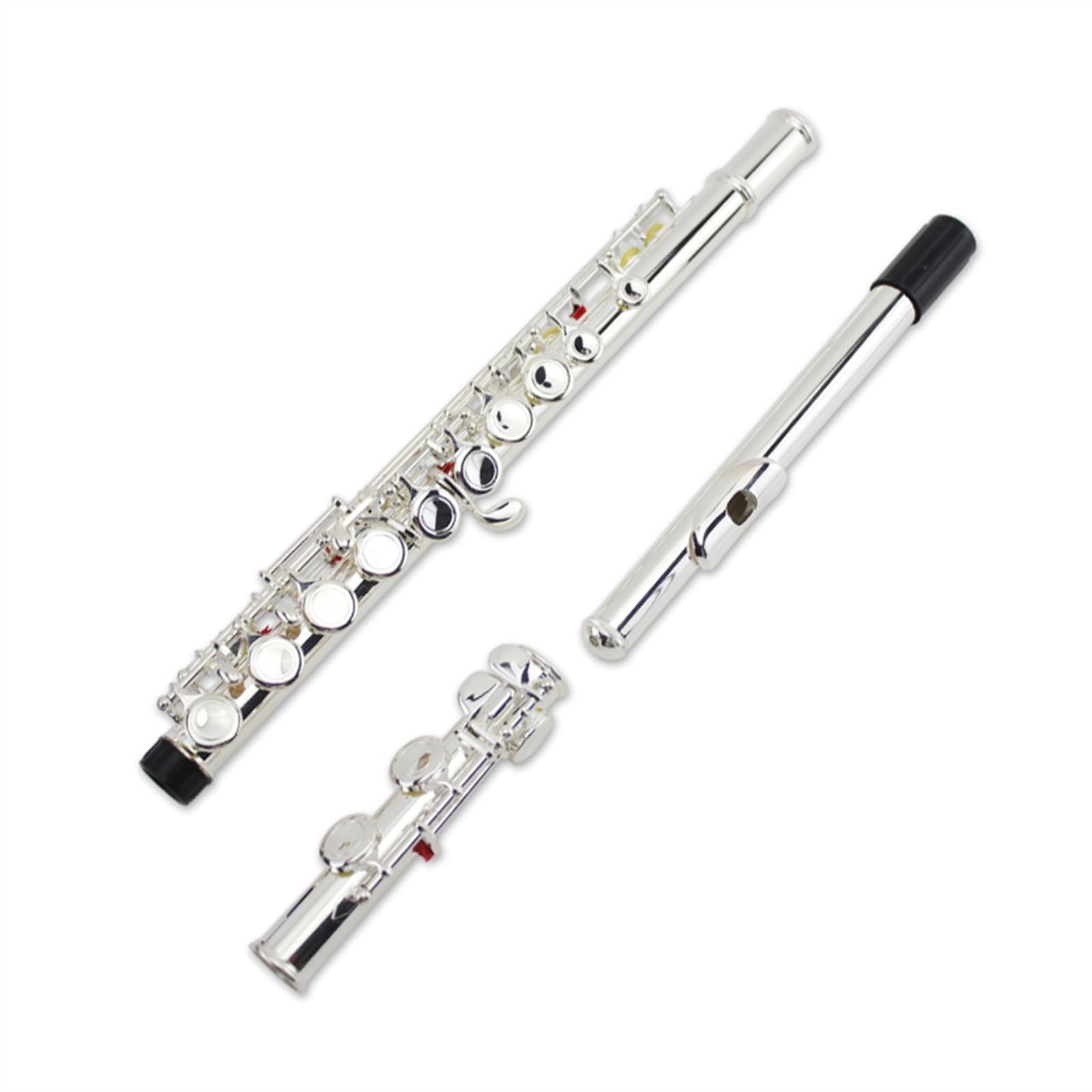 Professionale Flauto Traverso Strumento Per Flauto Traverso Placcato Argento In Rame Bianco Con Foro Chiuso A 16 Tasti Con Chiave E Divisa