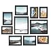 SONGMICS Picture Frames Set of 10 Frames with Glass Front - Two 8" x 10" in, Four 5" x 7" in, Four 4" x 6" in, Collage Photo Frames Wood Grain Black URPF10B