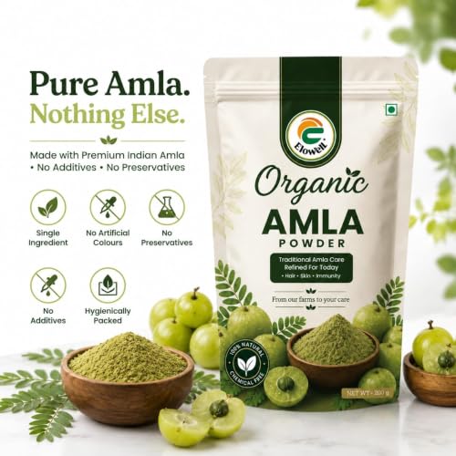 Image of Amla Powder 400g (Pack of 2) - Indian Gooseberry, Amalaki, Nellikkai, 100% Pure, No Preservatives, Rich in Vitamin C for Hair, Skin, Immunity & Digestion (Pack of 2)