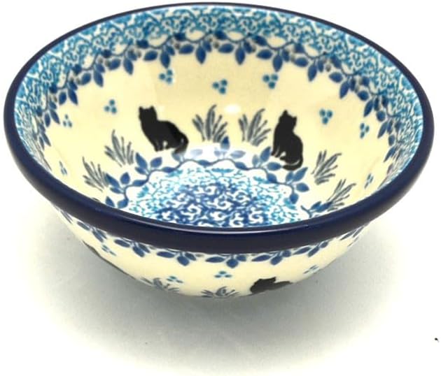 Polish Pottery Dish - Deep Round Food Prep - Sitting Pretty