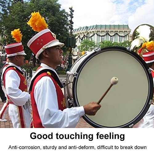 Vgeby1 Drum Mallet, Durability Hard Bass Drum Mallet Stick With Wool Soft Felt Large Head Wooden Handle Mallet Percussion Marching Band Accessory #TOP5