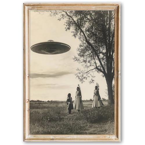Native American Tribal Wall Art UFO Canvas Poster