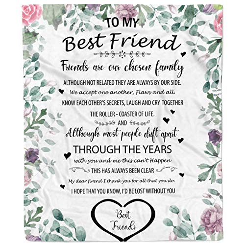 Flannel Blanket-Personalized Fleece Bed Throw Gift for Friends, BFF, Sisters, Warm Cozy Soft Blanket- 1 Sheet(A-BFF)