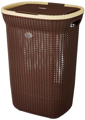 Amazon Brand - Solimo Knit Laundry Basket - Big - 55 Litres - 44 Cm X 35 Cm X 61 Cm | Dark Brown - Plastic (B0CP5TTVJ6) Amazon Price History, Amazon Price Tracker