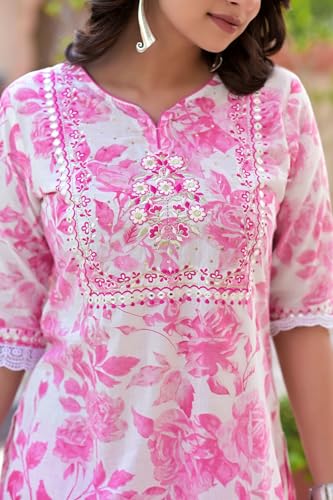 Image of Women Rayon Straight Golden Foil Printed Kurta with Palazzo || Kurti with Palazzo Set for Casual Party & Festival Wear in Round Neck with 3 /4 Sleeve for Girls
