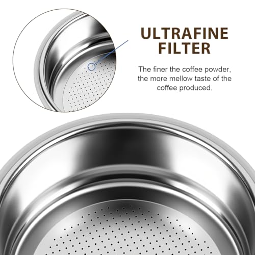 Image of Supvox 51mm Portafilter Basket, Stainless Steel Single Shot Espresso Filter Cup, Universal Replacement Portafilter Basket for Espresso Machines