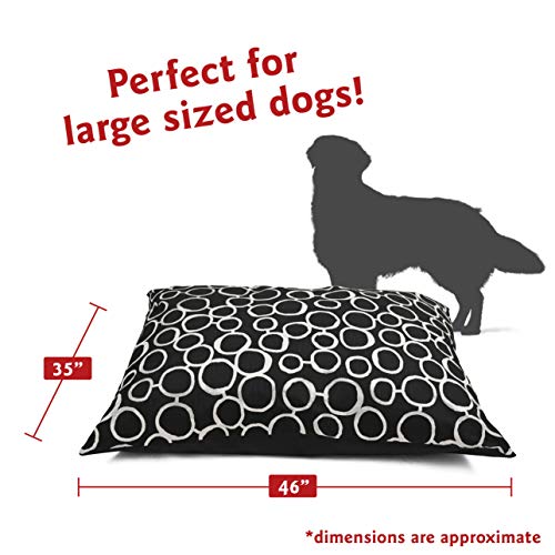 Image of Majestic Pet Rectangle Large Dog Bed Washable - Non Slip Comfy Pet Bed - Dog Crate Bed Super Value Pillow Dog Bed - Dog Kennel Bed for Sleeping - Dog Bed Large Breed 46 x 35 Inch - Fusion Black