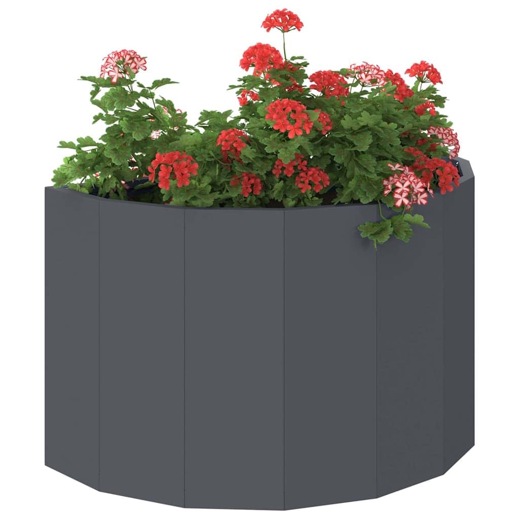 vidaXL Donica Antracyt 60 x 30 x 35 cm Stal, Doniczka ogrodowa na tarasy, wytrzymały pojemnik, stalowy uchwyt, zielona skrzynka na kwiaty, akcent do ogrodu