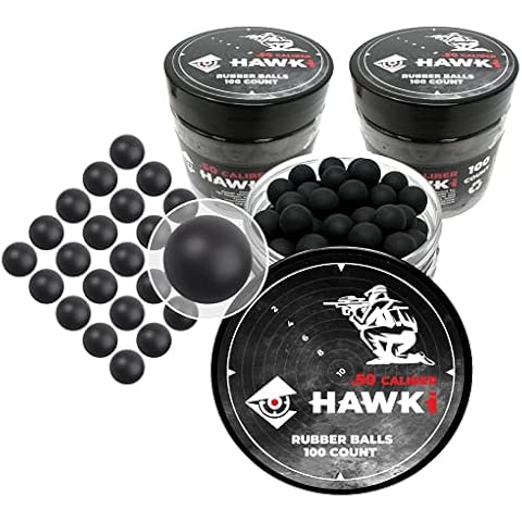 Hawki .50 Cal Training Rubber Balls for Paintball Guns 300 Pack (Black) Cover