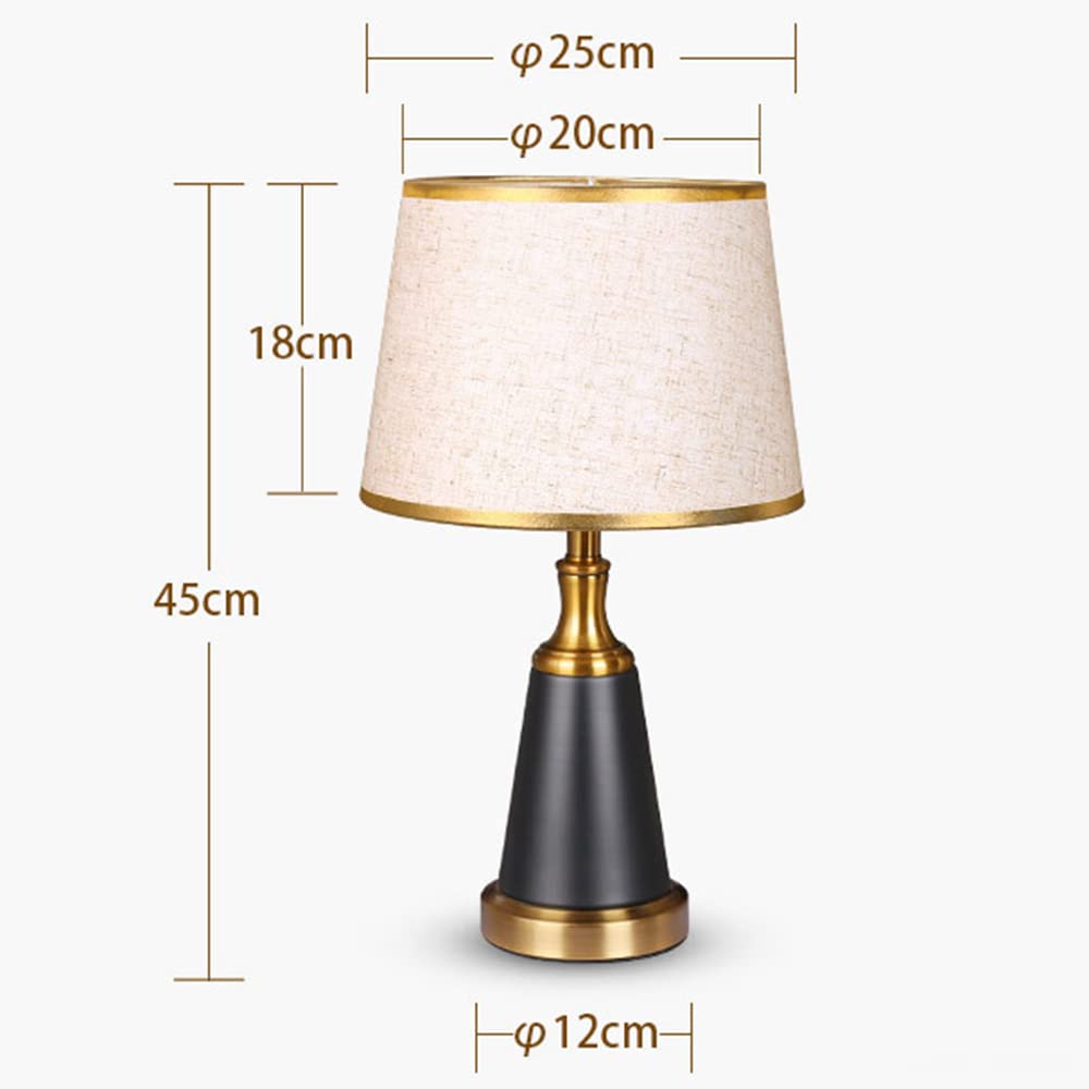 Mengjay Retro lampa biurkowa, lampka nocna z kloszem z tkaniny, lampa stołowa E27, retro i klasyczny design, oszczędność energii