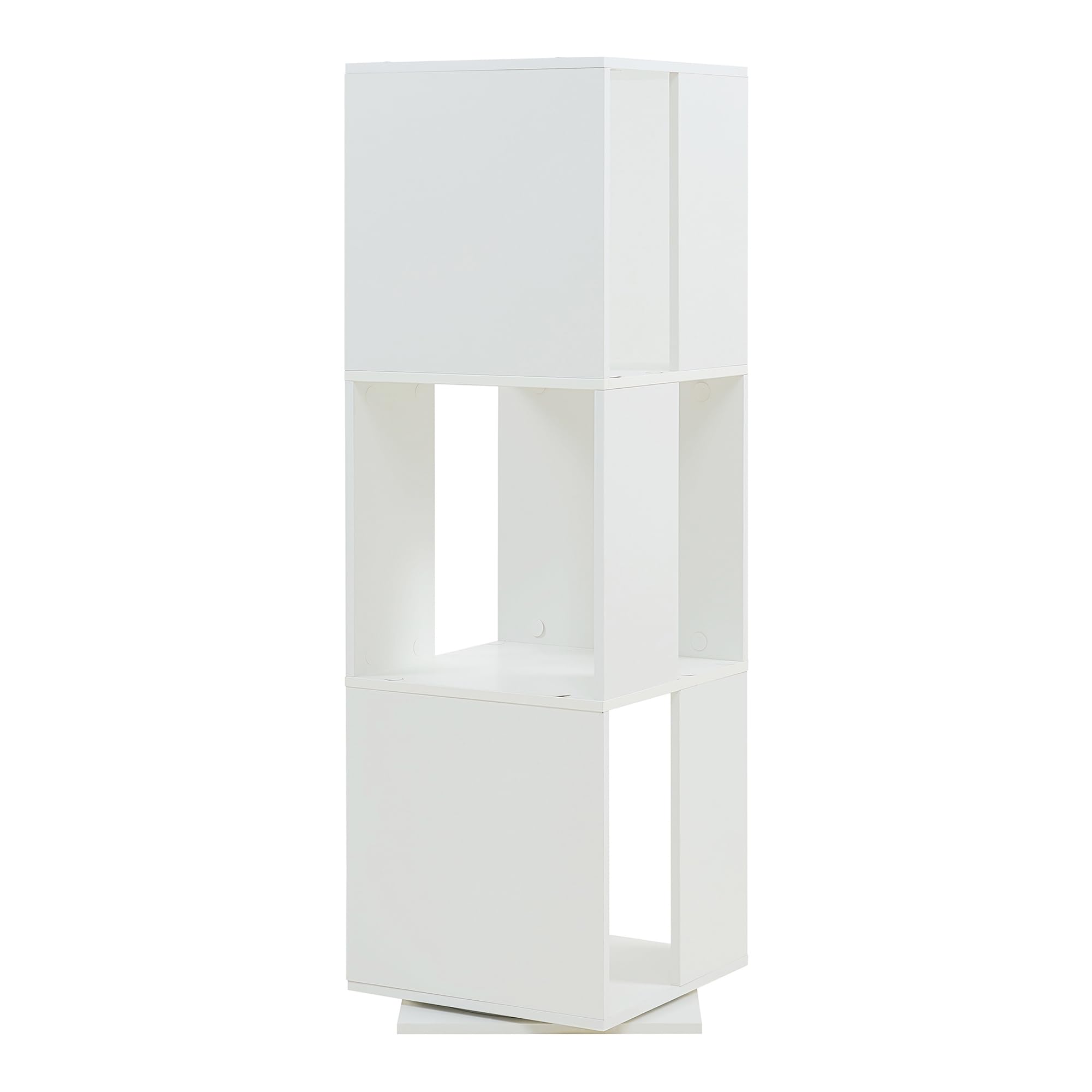 [en.casa] Libreria Girevole per Cameretta Scaffale Rotante per Bambini a 3 Livelli Mobile Espositore Porta Libri con Scomparti 109 x 34 x 34 cm - Bianco