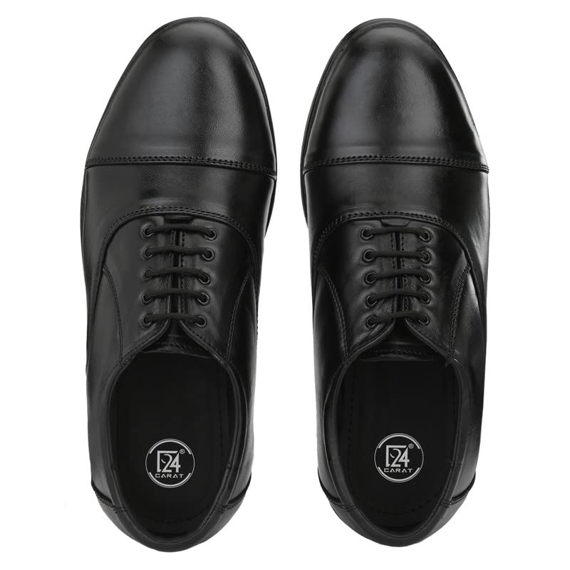 Buy 24 CARAT Black Genuine Leather Formal Police Uniform Shoes for Men