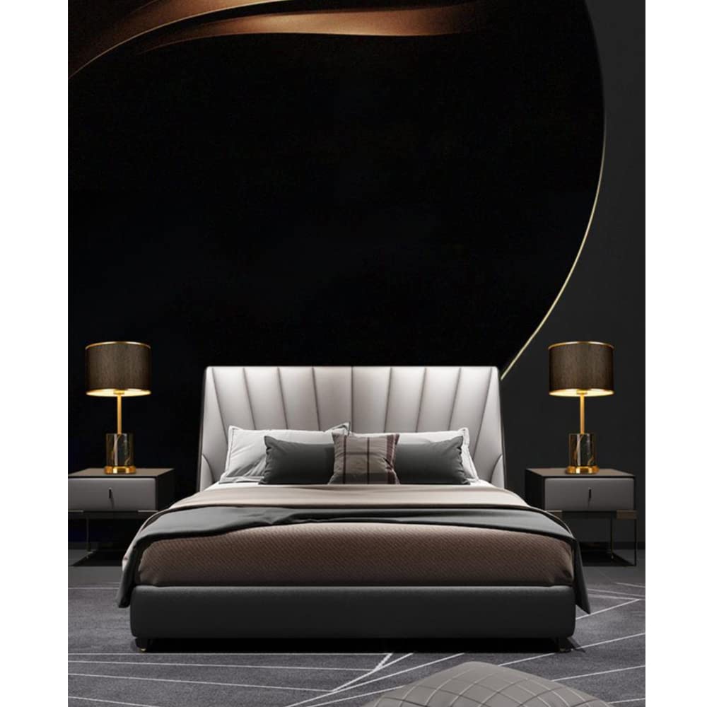 Lampada da tavolo in Ceramica, Paralume in Tessuto Lume Comodino Camera da Letto Luce Lampadina E27 Max 40W, interruttore di linea,Design Moderno (Senza Lampadine) (Nero)