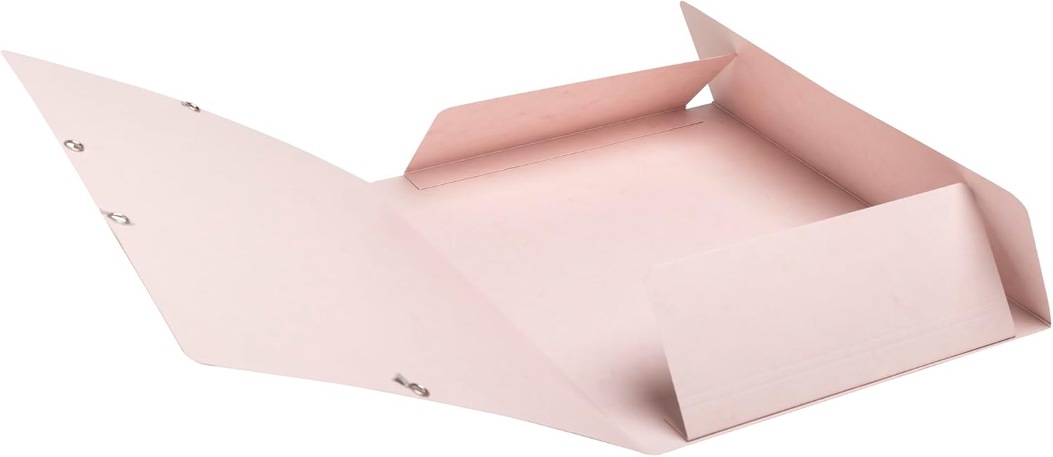 Exacompta - Ref 55274E - Box of 25 Skandi Elastic folders - 3 Flap Pockets - in Glossy Card 400 g/m2 - Size 24 x 32 cm for A4 documents - Nude Colour